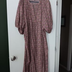 Universal Thread Floral Pink and Brown Maxi Dress